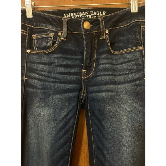 American Eagle - Super Stretch Dark Wash - Skinny Jeans - Size 00 Short - Picture 4 of 5